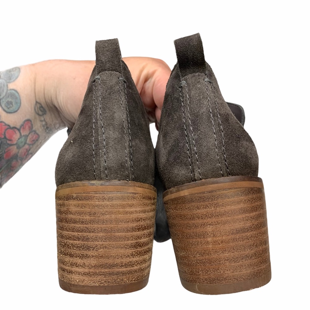 1 State Idania Gray Suede Cutout Ankle Booties 8M - Picture 5 of 7